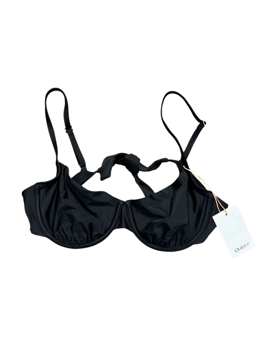 Quince Italian Demi Bikini Top Black Size Large - Picture 3 of 5